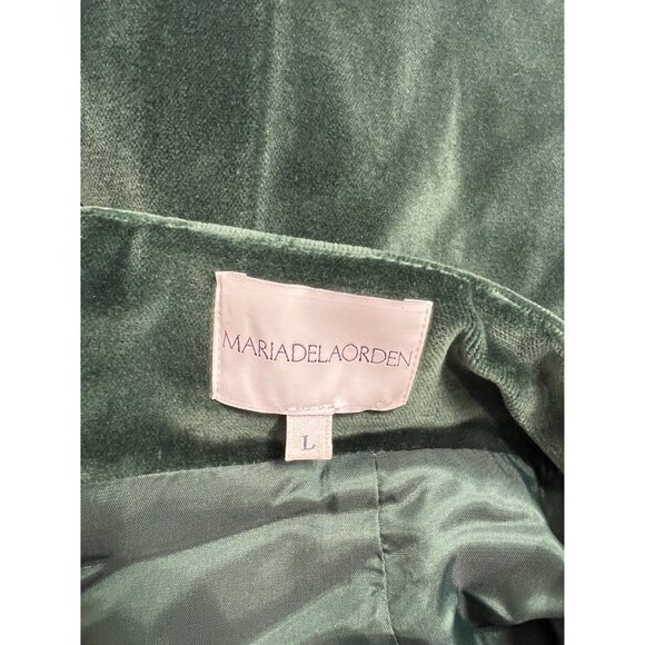 Maria De La Orden Velvet Skirt in Emerald Green - Picture 3 of 3
